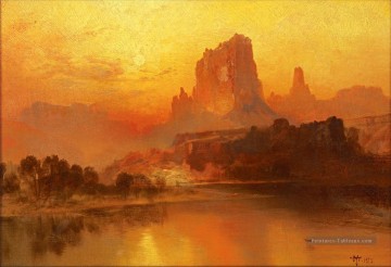  moran - paysage de montagnes de coucher de soleil Thomas Moran